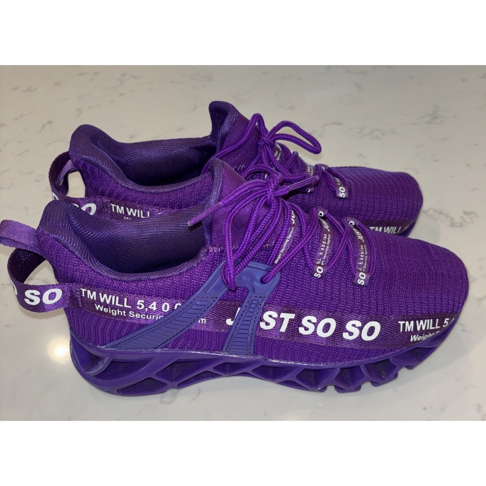 Just So So Shoes Athletic Shoes Lace Up Purple Unisex Sneakers  Running SZ 37‎